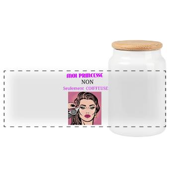 Moi princesse non seulement coiffeuse - Boîte à biscuits avec couvercle en bois - blanc - Devant