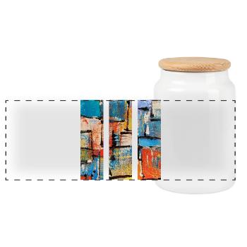 Design abstrait d’art urbain - Boîte à biscuits avec couvercle en bois - blanc - Devant