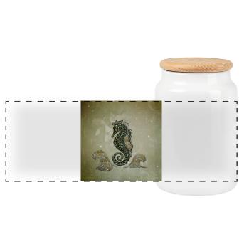 Cheval merveilleux et élégant - Boîte à biscuits avec couvercle en bois - blanc - Devant