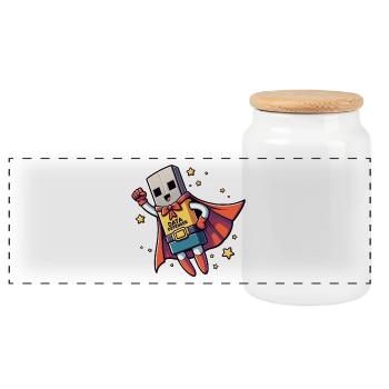Défenseur des données - Boîte à biscuits avec couvercle en bois - blanc - Devant