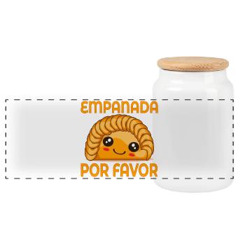 RAVIOLIS EMPANADA - Boîte à biscuits avec couvercle en bois - blanc - Devant