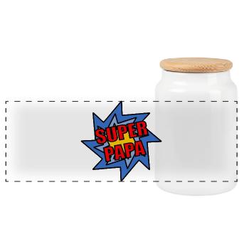 NOËL. ANNEE. ANNIVERSAIRE. RETRAITE. PAPA. MAMAM. - Boîte à biscuits avec couvercle en bois - blanc - Devant