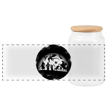 Halloween, spooky beautiful - Panoramic Cookie Jar with Wooden Lid - white - Front