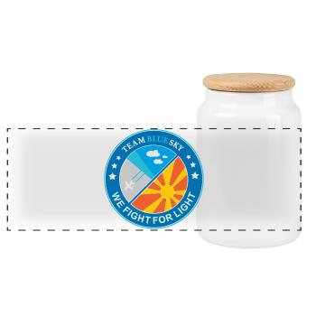 Light Warrior Badge Air and Sun Mission Emblem - Panoramic Cookie Jar with Wooden Lid - white - Front