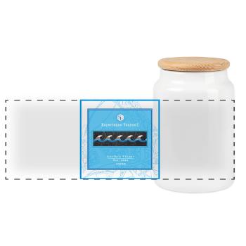 Surf Design Wellen Logo polynesisch - Panorama Keksdose mit Holzdeckel - Weiß - Vorne