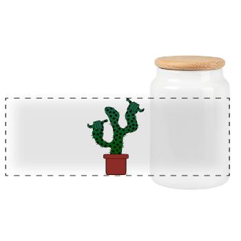 PLANTES GRASSES CACTUS CACTUS SURF - Boîte à biscuits avec couvercle en bois - blanc - Devant