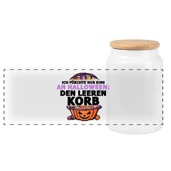 Halloween Edition by Printflow - Panorama Keksdose mit Holzdeckel - Weiß - Vorne