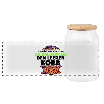 Halloween Edition - Printflow - Panorama Keksdose mit Holzdeckel - Weiß - Vorne