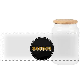 Don - Panoramic Cookie Jar with Wooden Lid - white - Front