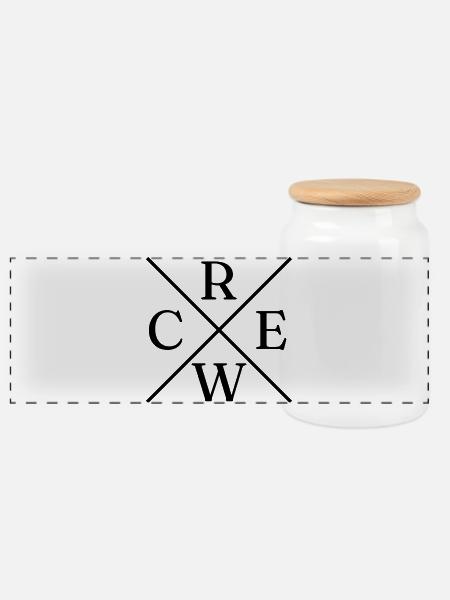 Crew Sign Cross - Panorama Keksdose mit Holzdeckel - Weiß