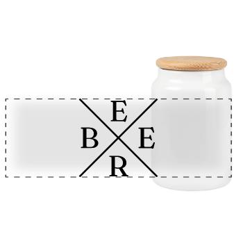 Beer Cross Logo - Panorama Keksdose mit Holzdeckel - Weiß - Vorne