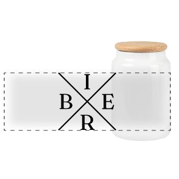 Bier Cross Logo - Panorama Keksdose mit Holzdeckel - Weiß - Vorne