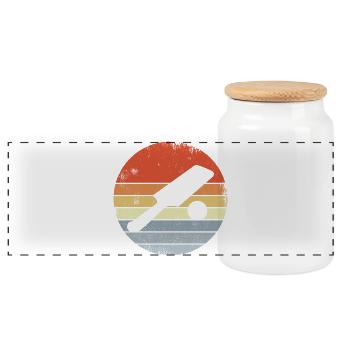 Batte de cricket vintage - Boîte à biscuits avec couvercle en bois - blanc - Devant