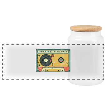 Millésime 1976 - Boîte à biscuits avec couvercle en bois - blanc - Devant