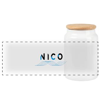Nico - Panorama Keksdose mit Holzdeckel - Weiß - Vorne