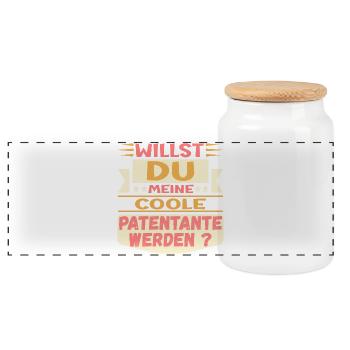 PATENTANTE WERDEN - TAUFE CHRISTLICHE GEMEINDE - Panorama Keksdose mit Holzdeckel - Weiß - Vorne