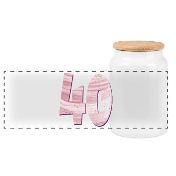 NUMÉRO 40 QUARANTE - QUARANTE ANS D’ANNIVERSAIRE - Boîte à biscuits avec couvercle en bois - blanc - Devant