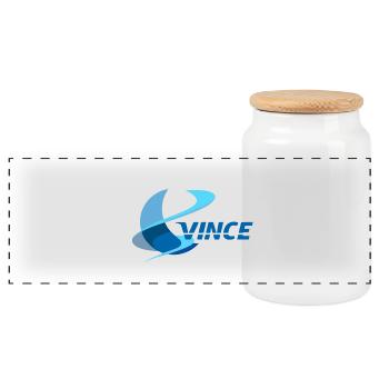 Vince - Panoramic Cookie Jar with Wooden Lid - white - Front