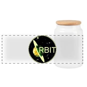 Saturn Orbit Planet space Umlaufbahn 70s Universum - Panorama Keksdose mit Holzdeckel - Weiß - Vorne