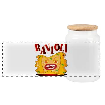 HALLOWEEN KOSTÜME RAVIOLI - Panorama Keksdose mit Holzdeckel - Weiß - Vorne