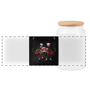 Merveilleuse saison de Noël sombre - Boîte à biscuits avec couvercle en bois - blanc - Devant