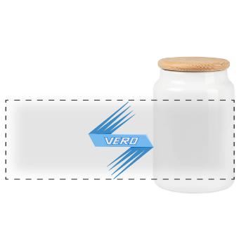 Vero - Panoramic Cookie Jar with Wooden Lid - white - Front