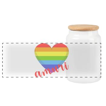 t-shirt amuri gay lgbt coeur amour amour Liebe amor - Boîte à biscuits avec couvercle en bois - blanc - Devant