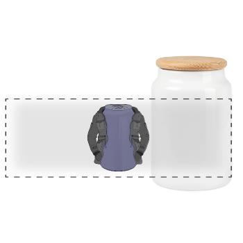 Funny Cold Drink - Panoramic Cookie Jar with Wooden Lid - white - Front