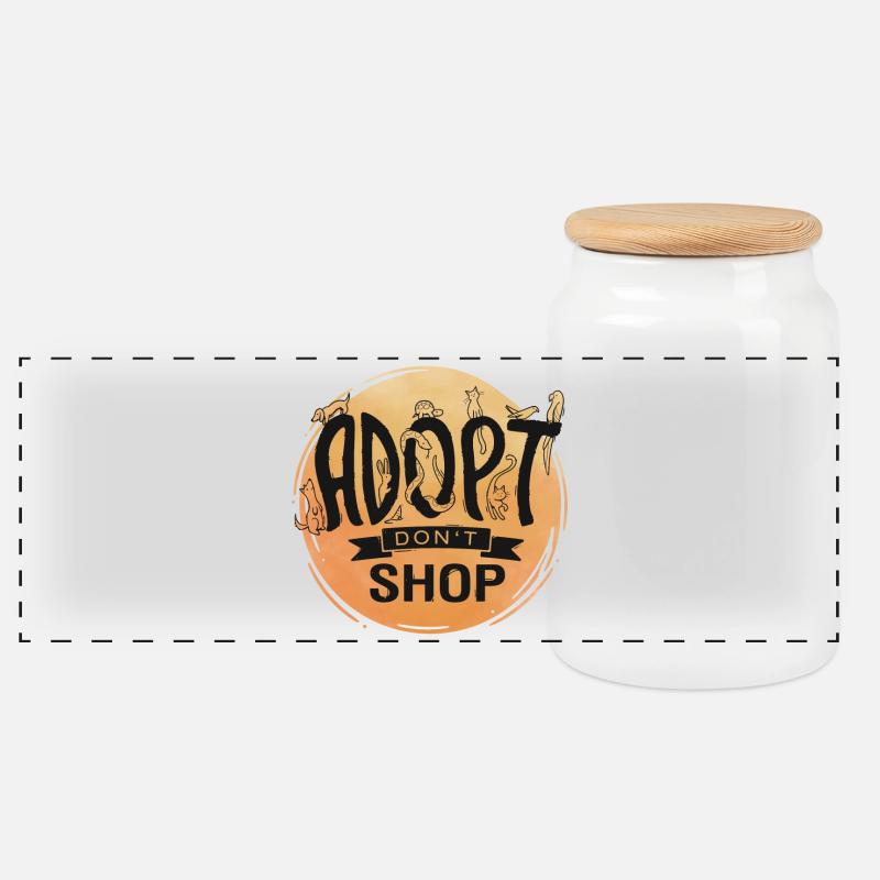 Adopt Don't Shop - Panorama Keksdose mit Holzdeckel - Weiß