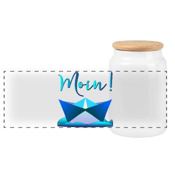 BATEAU EN PAPIER - MOIN BIENVENUE ALLEMAGNE DU NORD - Boîte à biscuits avec couvercle en bois - blanc - Devant