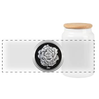 Rose der Schönheit - Sonja Ariel von Staden - Panorama Keksdose mit Holzdeckel - Weiß - Vorne