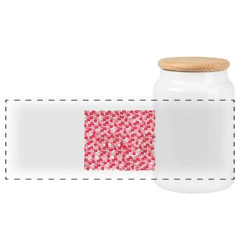 Gift idea Bisous - T-shirt Bisous - Panoramic Cookie Jar with Wooden Lid - white - Front