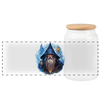 T-shirt de RPG fantastique Magicien Feu et Glace - Boîte à biscuits avec couvercle en bois - blanc - Devant