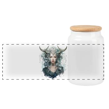 Chemise de RPG fantastique Forest Queen Forest Elf - Boîte à biscuits avec couvercle en bois - blanc - Devant