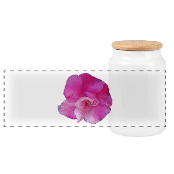 olianderblüte hellrosa, blumendesign frau, blüte - Panorama Keksdose mit Holzdeckel - Weiß - Vorne