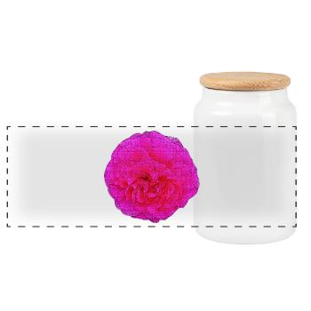 gefüllte rose, schöne blumen, rosatönte - Panorama Keksdose mit Holzdeckel - Weiß - Vorne