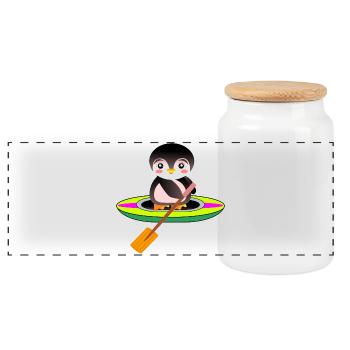 SUP - DEBOUT-UP PADDLE - Boîte à biscuits avec couvercle en bois - blanc - Devant