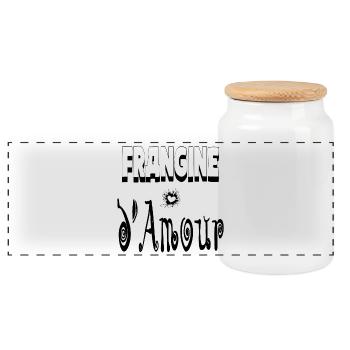 Frangine Amour Cœur Sœur - Boîte à biscuits avec couvercle en bois - blanc - Devant