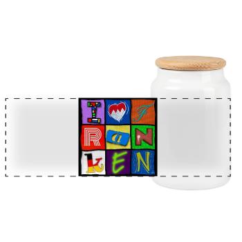 I love Franken - Poster - Panorama Keksdose mit Holzdeckel - Weiß - Vorne