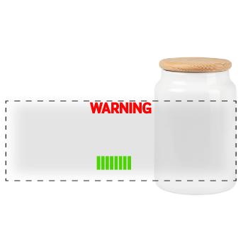 Comic Humour Fart Loading T-Shirt - Panoramic Cookie Jar with Wooden Lid - white - Front