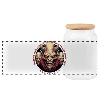 Hells Demons - Panoramic Cookie Jar with Wooden Lid - white - Front