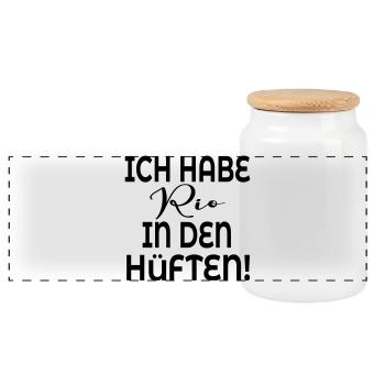 TANZEN HÜFTE BEWEGUNG - Panorama Keksdose mit Holzdeckel - Weiß - Vorne