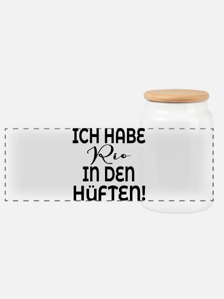 TANZEN HÜFTE BEWEGUNG - Panorama Keksdose mit Holzdeckel - Weiß