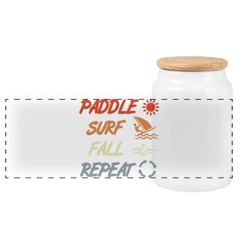 Paddeln Surfen Fallen Wiederholen - Panorama Keksdose mit Holzdeckel - Weiß - Vorne