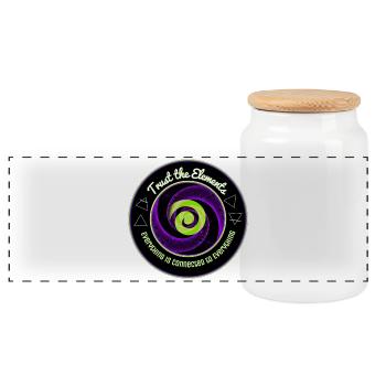 Elemente Spiral-Einheit - Panorama Keksdose mit Holzdeckel - Weiß - Vorne