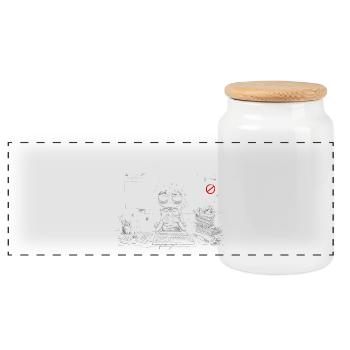 wake me up when it's friday - Panoramic Cookie Jar with Wooden Lid - white - Front