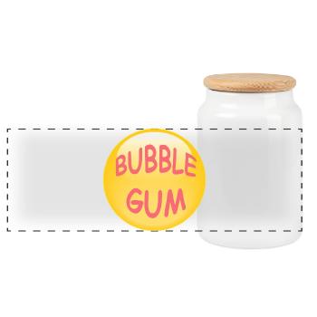 bubble gum - Panoramic Cookie Jar with Wooden Lid - white - Front