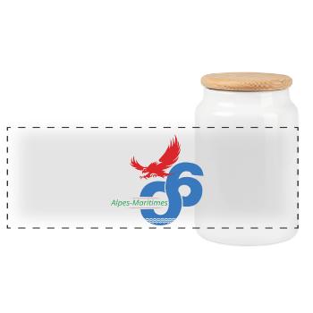 Alpes-Maritimes - Panoramic Cookie Jar with Wooden Lid - white - Front