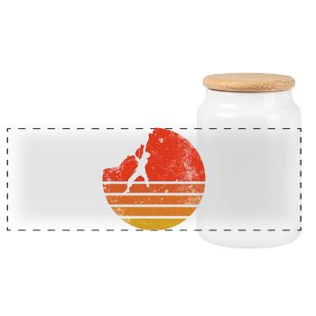 Randonneur au Retro Sunset - Boîte à biscuits avec couvercle en bois - blanc - Devant
