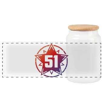 Super Star 51 - Panorama Keksdose mit Holzdeckel - Weiß - Vorne